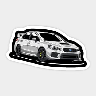 Subie Impreza STi (White) Sticker